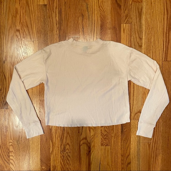 wild fable pale pink waffle long sleeve t-shirt - Picture 2 of 2
